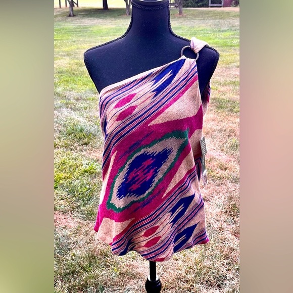 Sweaters - Lauren Ralph Lauren NWT Size XL Linen Blend one Shoulder Tank Southwestern